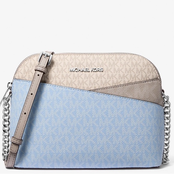 Michael Kors Medium Dome Jet Set Travel Color-Block Signature Logo Crossbody Bag - Picture 1 of 10